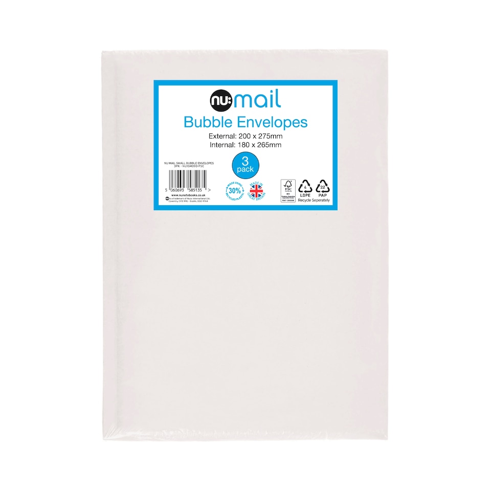 Nu Mail Small Bubble Envelope 3 Pack