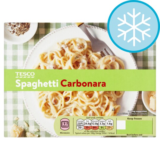 TESCO SPAGHETTI CARBONARA 400G Tesco Groceries