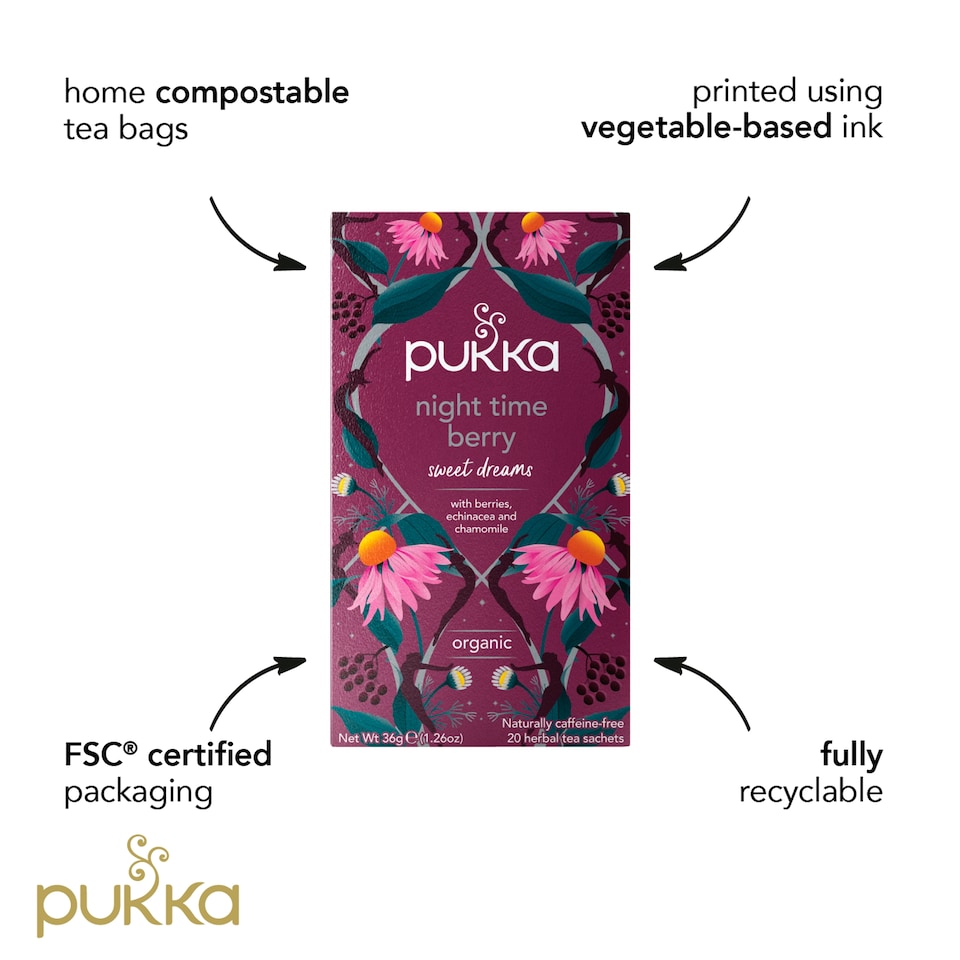 image 1 of Pukka Organic Night Time Berry Herbal Tea 20 Pack 36g