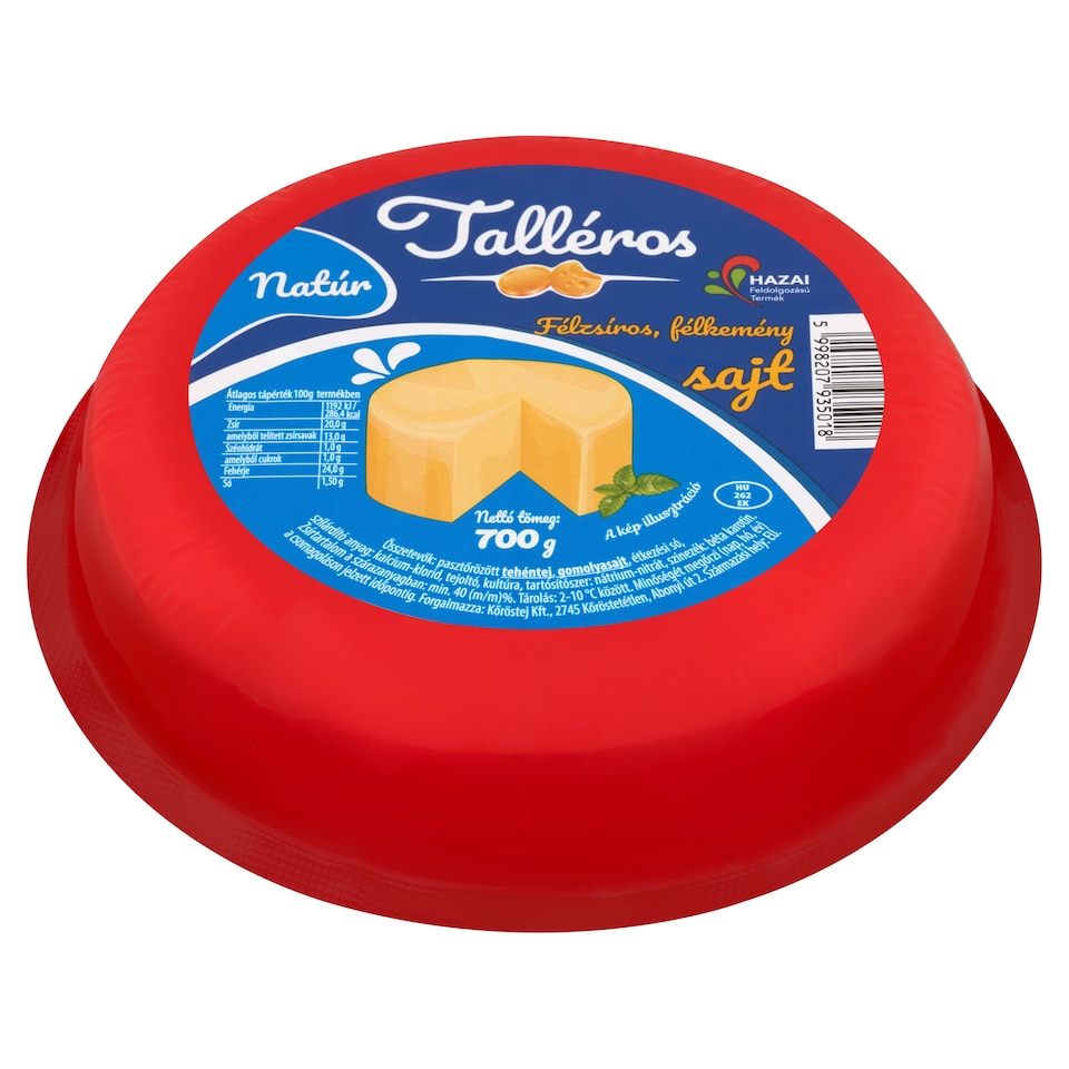 Talléros félzsíros, félkemény natúr sajt 700 g 1. kép