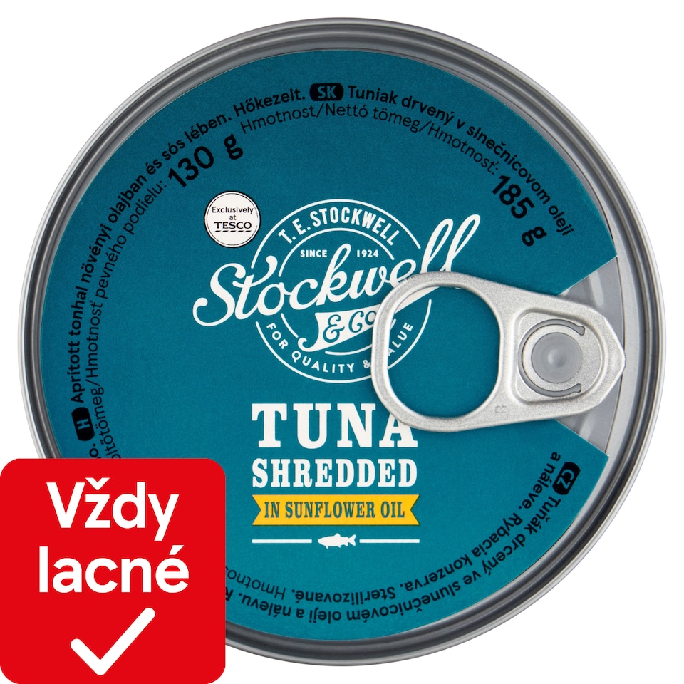 Stockwell & Co. Tuniak drvený v slnečnicovom oleji a náleve 185 g