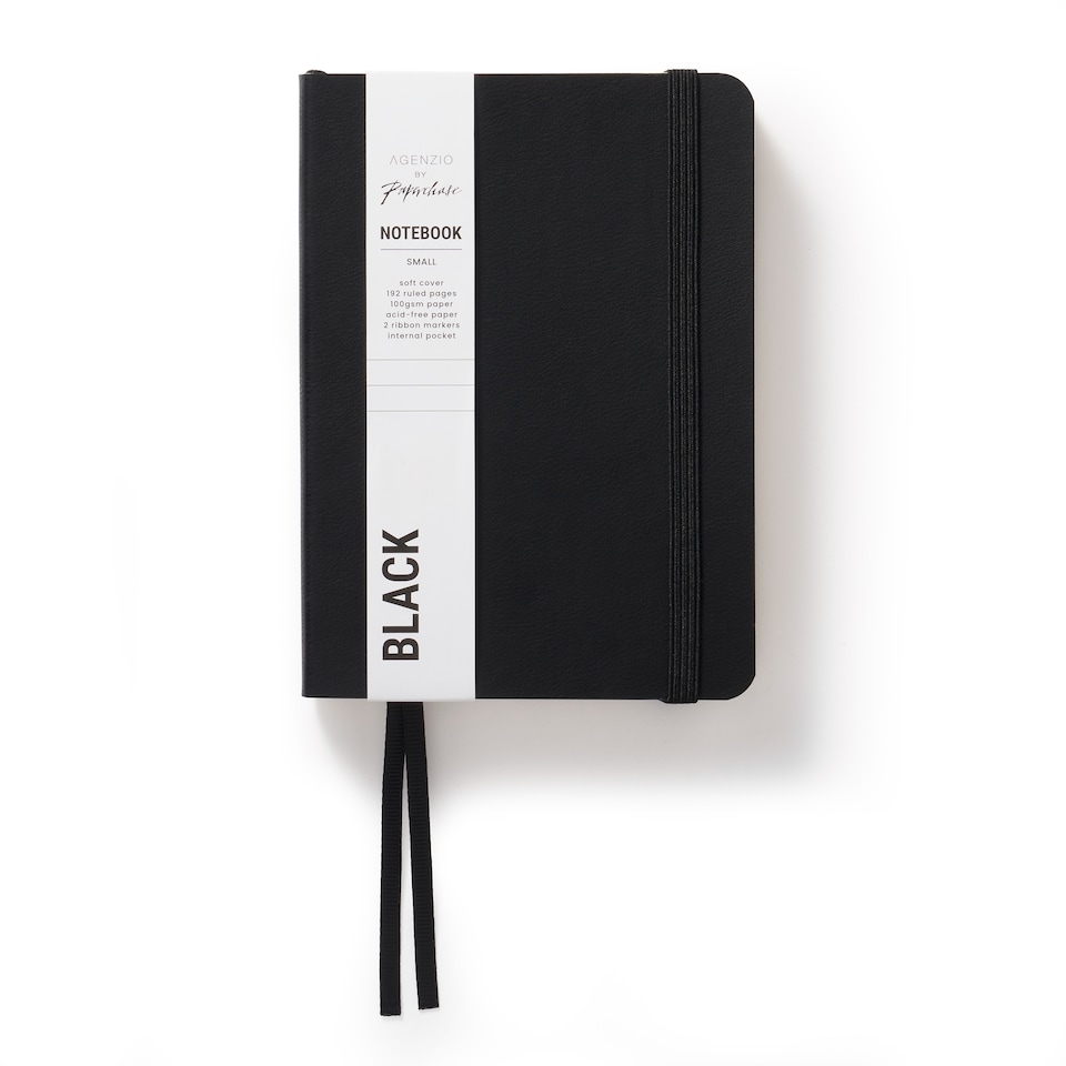 image 1 of Agenzio Small Black Ruled Notebook