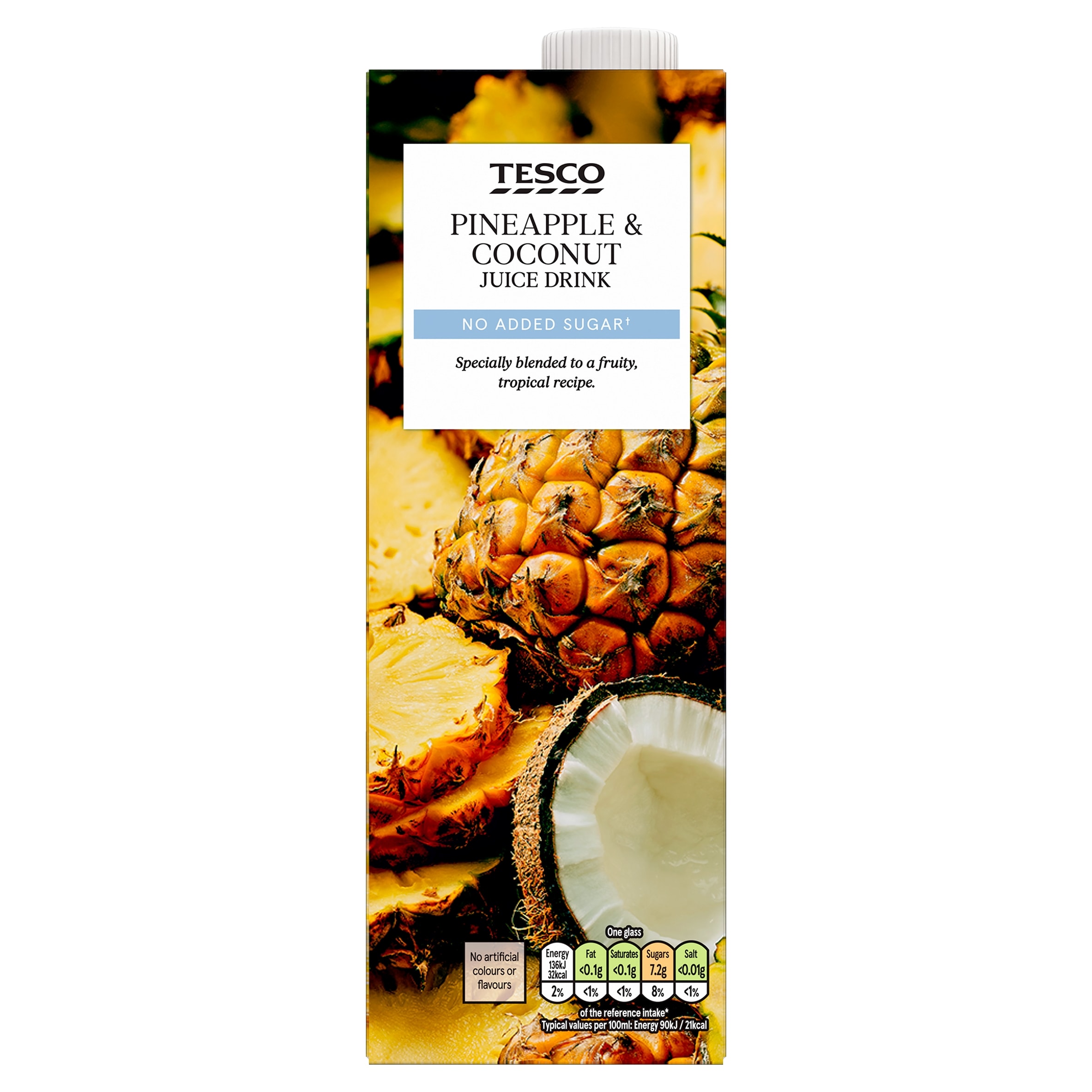 Tesco No added Sugar Pineapple & Coconut Juice Drink 1L