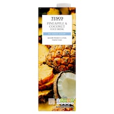Tesco No added Sugar Pineapple & Coconut Juice Drink 1L