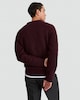image 3 of F&F Crew Neck Cable Knit Jumper in Burgundy