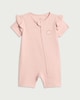 image 1 of F&F Baby Organic Cotton Rich Frill Sleeved Romper in Pink