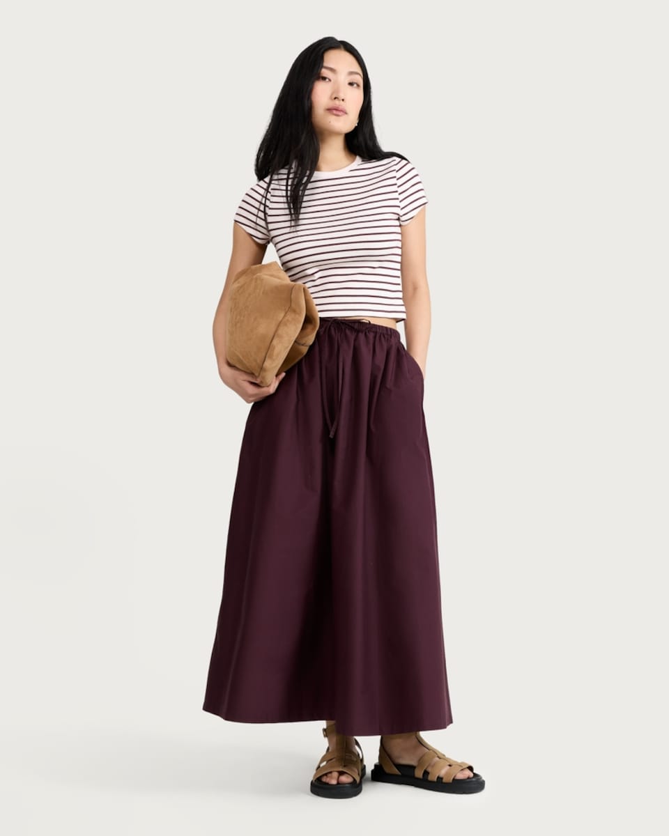 image 1 of F&F Cotton Rich Striped Cropped T-Shirt in Multi Pink