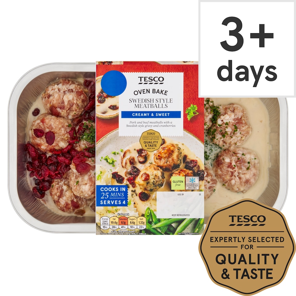 Tesco Swedish Style Meatballs 600G