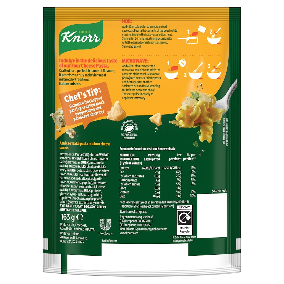 image 1 of Knorr Pastaria Pasta Parmesan 163G