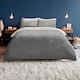 image 1 of Silentnight Grey Reversible Teddy Duvet  Set Double