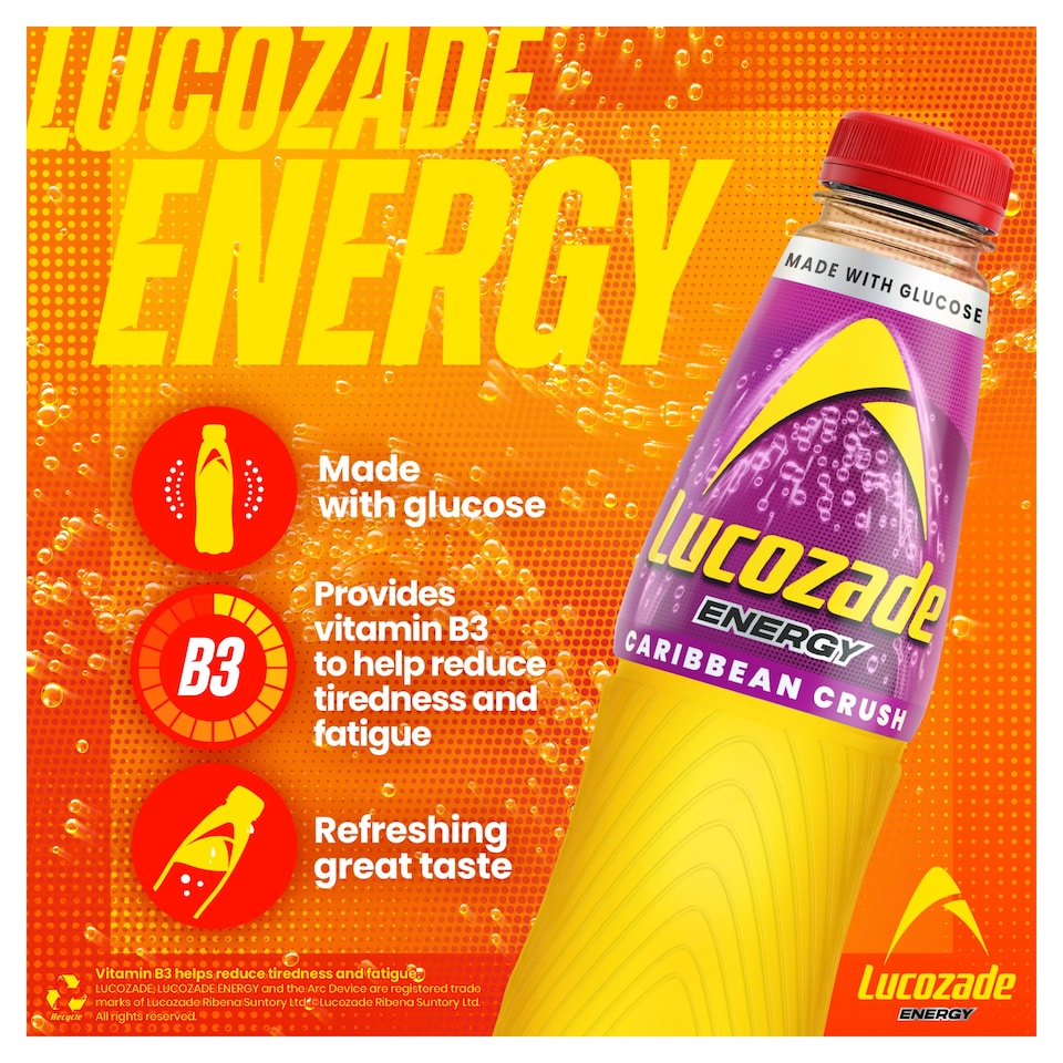 image 1 of Lucozade Energy Carribbean Crush 4 X 380Ml