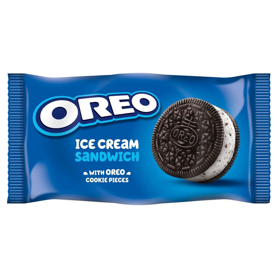 Oreo vaníliaízű jégkrémmel és kakaós kekszdarabokkal töltött kakaós keksz 110 ml