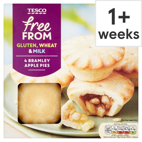 Tesco Free From Bramley Apple Pies 4 Pack Tesco Groceries