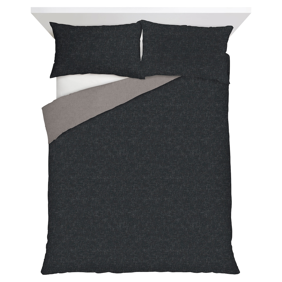 F&F Home Black Reversible Duvet Cover Set Double