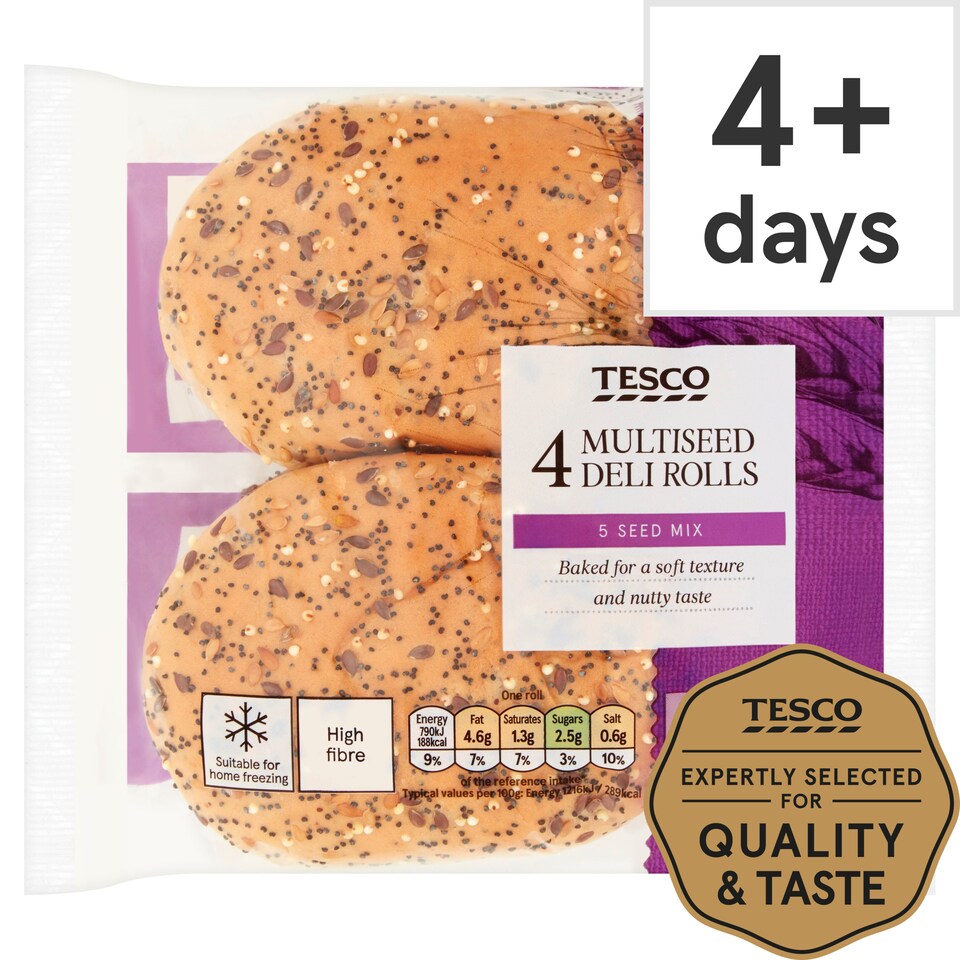 Tesco Multiseed Deli Rolls 4 Pack Tesco Groceries