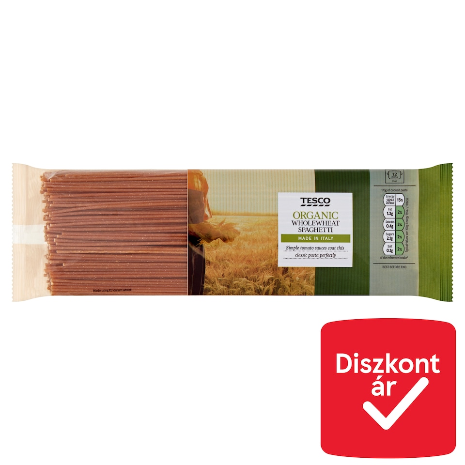 Tesco Organic Wholewheat Spaghetti 500 g