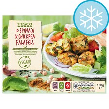 TESCO VEGAN 10 SPINACH & CHKPEA FALAFEL 150G