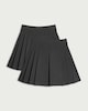 image 4 of F&F School Girls 2-Pack Pleated Kilt Skirts in Grey