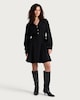 image 2 of F&F Long Sleeved Belted Button Up Dress in Black