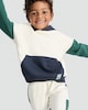 image 2 of F&F Boys 2-Piece Cotton Rich Colour Block Hoodie and Joggers Set in Cream