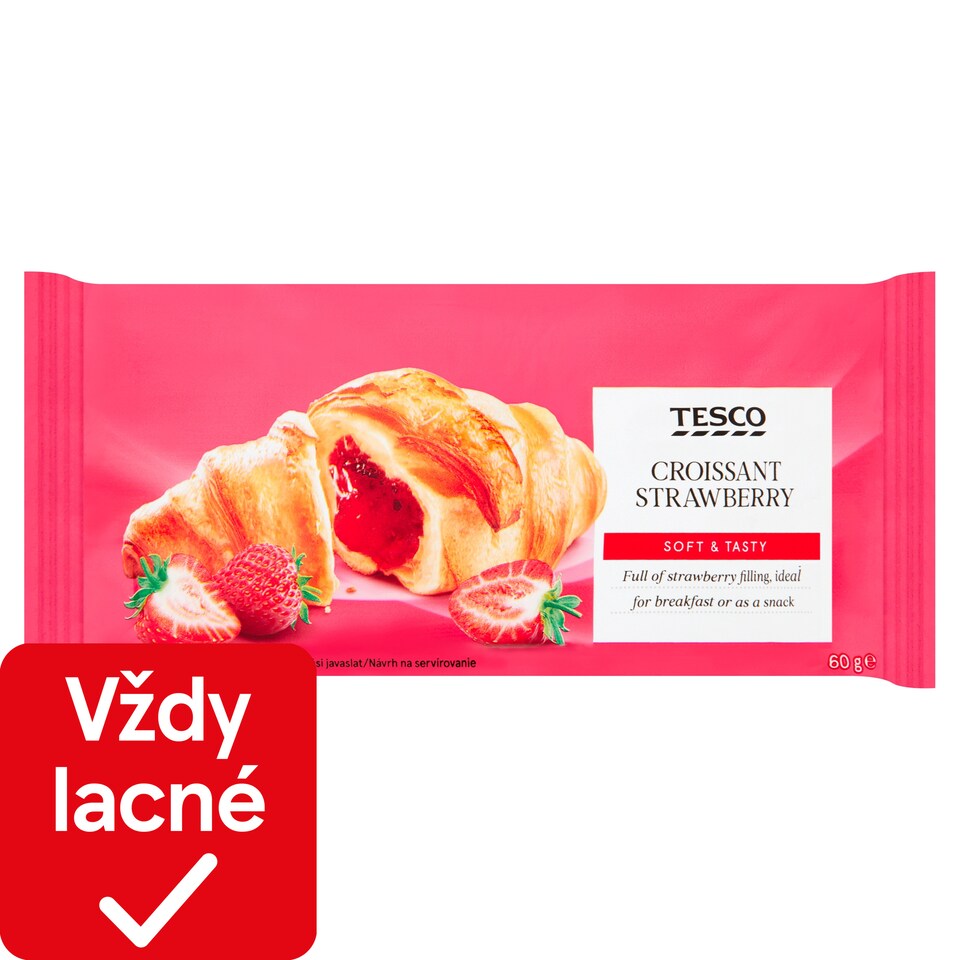 Tesco Croissant s jahodovou náplňou 60 g
