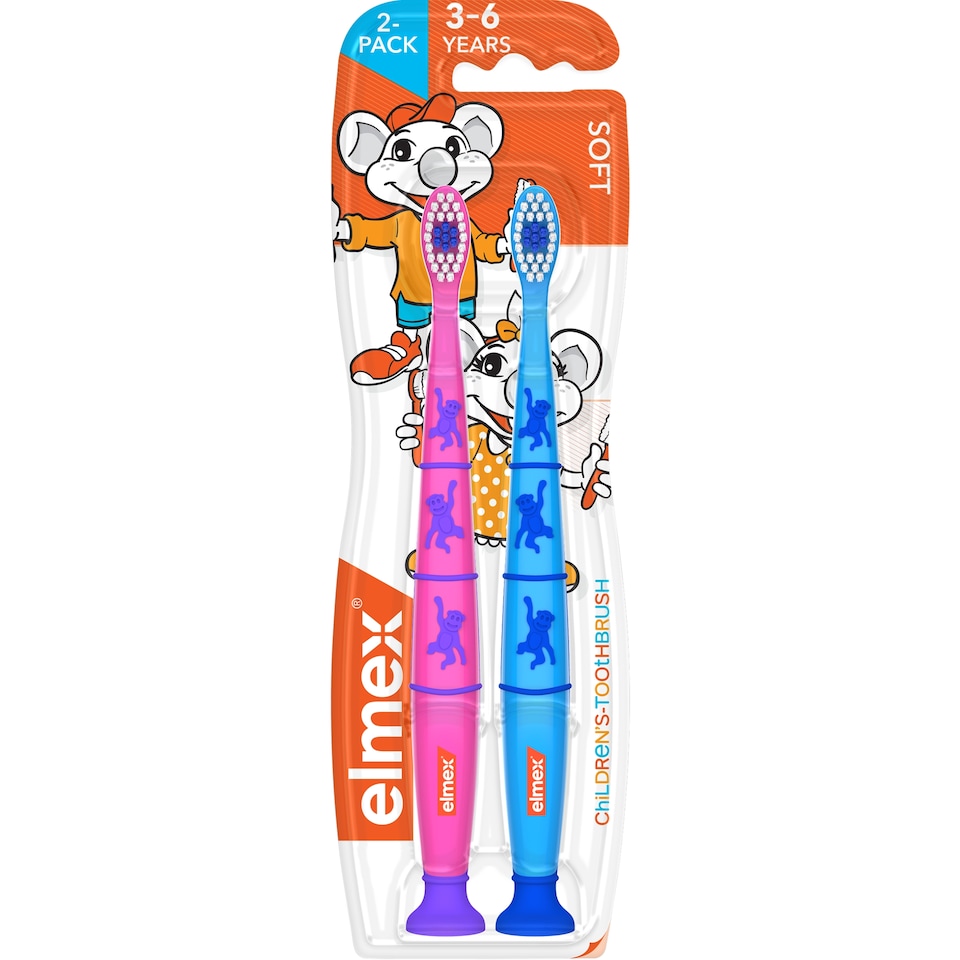 obrázok 1 z elmex® Kids detská zubná kefka pre deti vo veku 3 – 6 rokov 2 ks