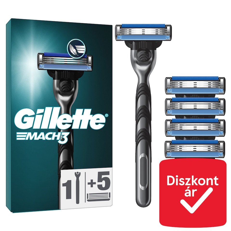image 1 of Gillette Mach3 Razor for Men, 1 Gillette 3-Blade Razor, 1 Gillette Razor Blade Refills