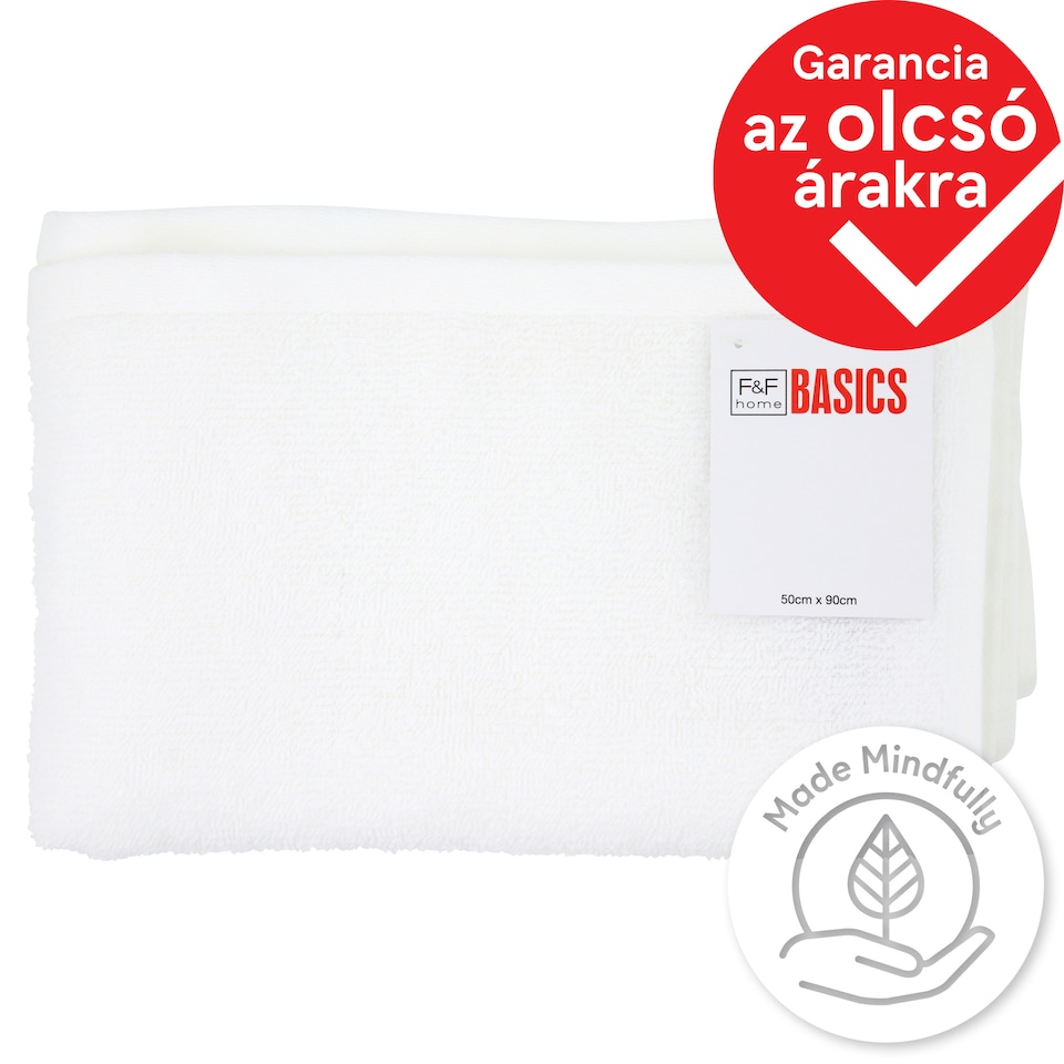 F&F Home Basics White Hand Towel 50 cm x 90 cm