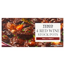 Tesco Red Wine Stock Pots 4 Pack 112G