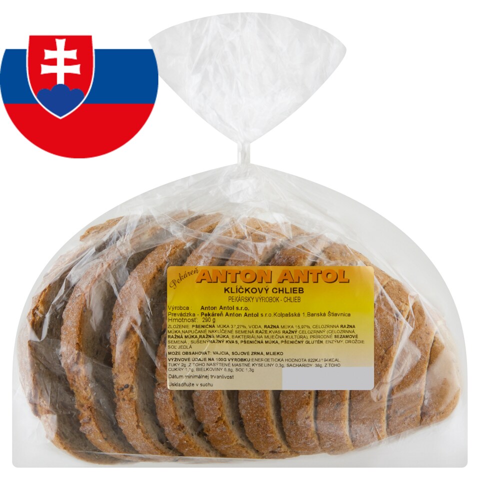 Pekáreň Anton Antol Klíčkový chlieb 290 g