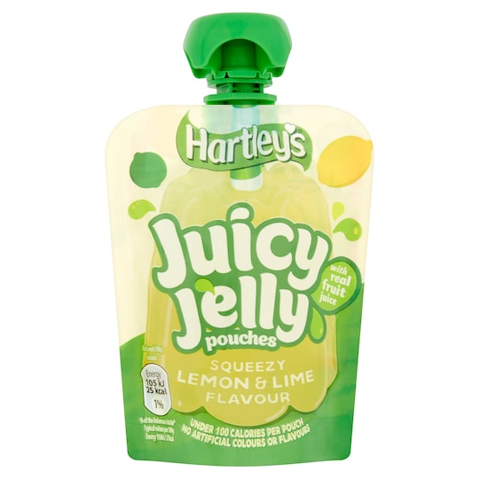 Hartleys Juicy Jelly Pouch Lemon & Lime 90G Tesco Groceries