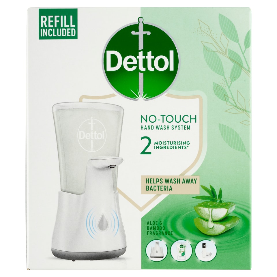 obrázok 1 z Dettol Bezdotykový dávkovač mydla + náplň aloe a bambus 250 ml