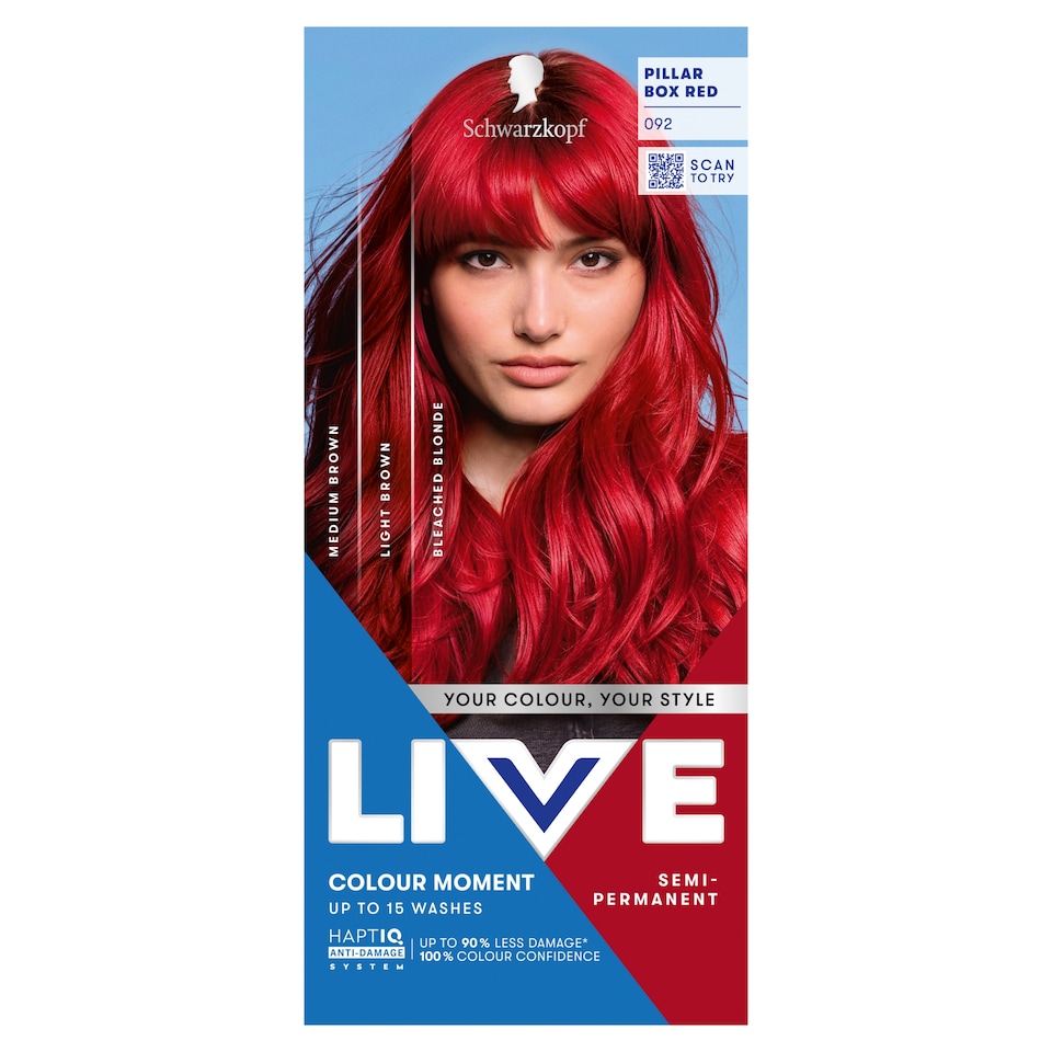 image 1 of Schwarzkopf LIVE Colour Moment 092 Pillar Box Red Semi-Permanent Hair Dye