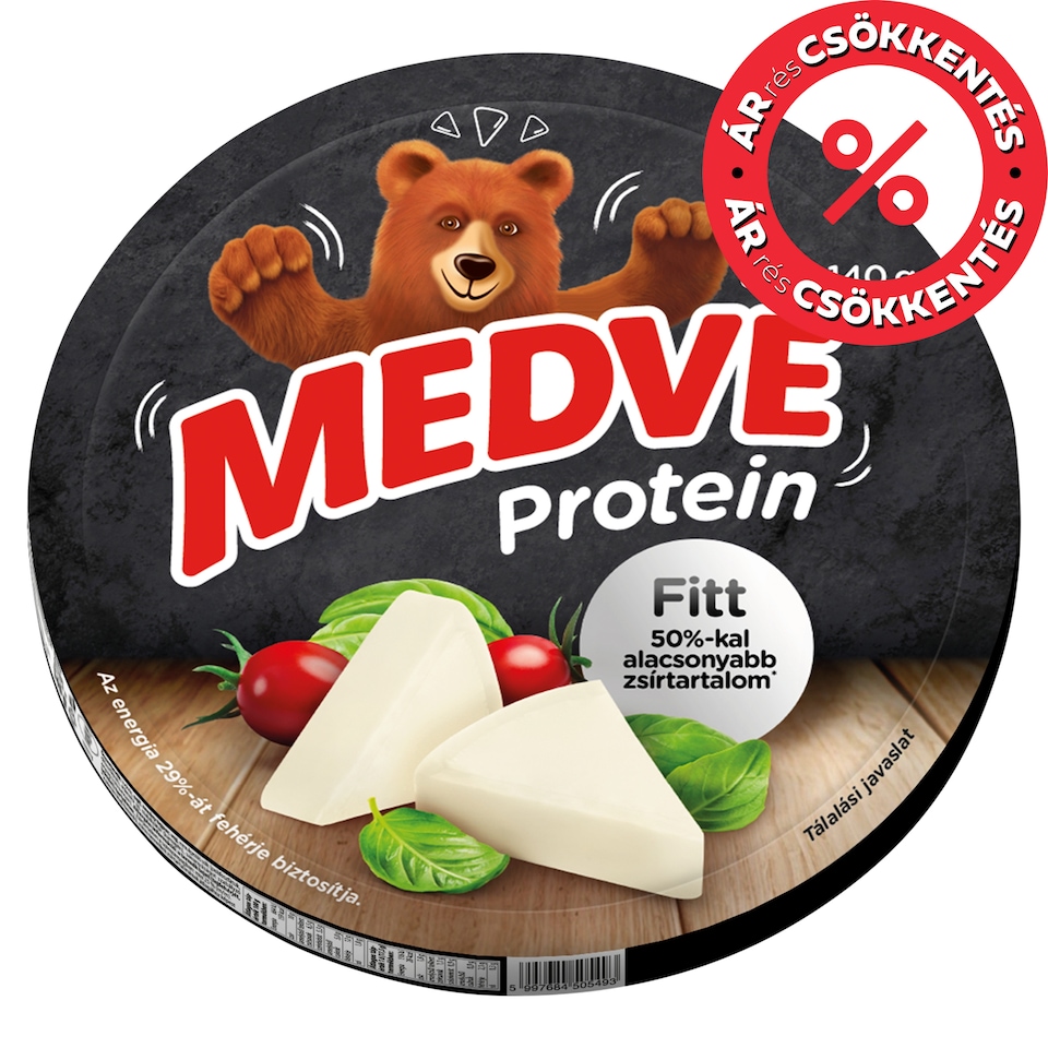 Medve Protein Fitt kenhető, félzsíros ömlesztett sajt 8 x 17,5 g (140 g)