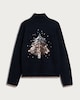 image 4 of F&F Sequin Christmas Tree Jumper in Navy