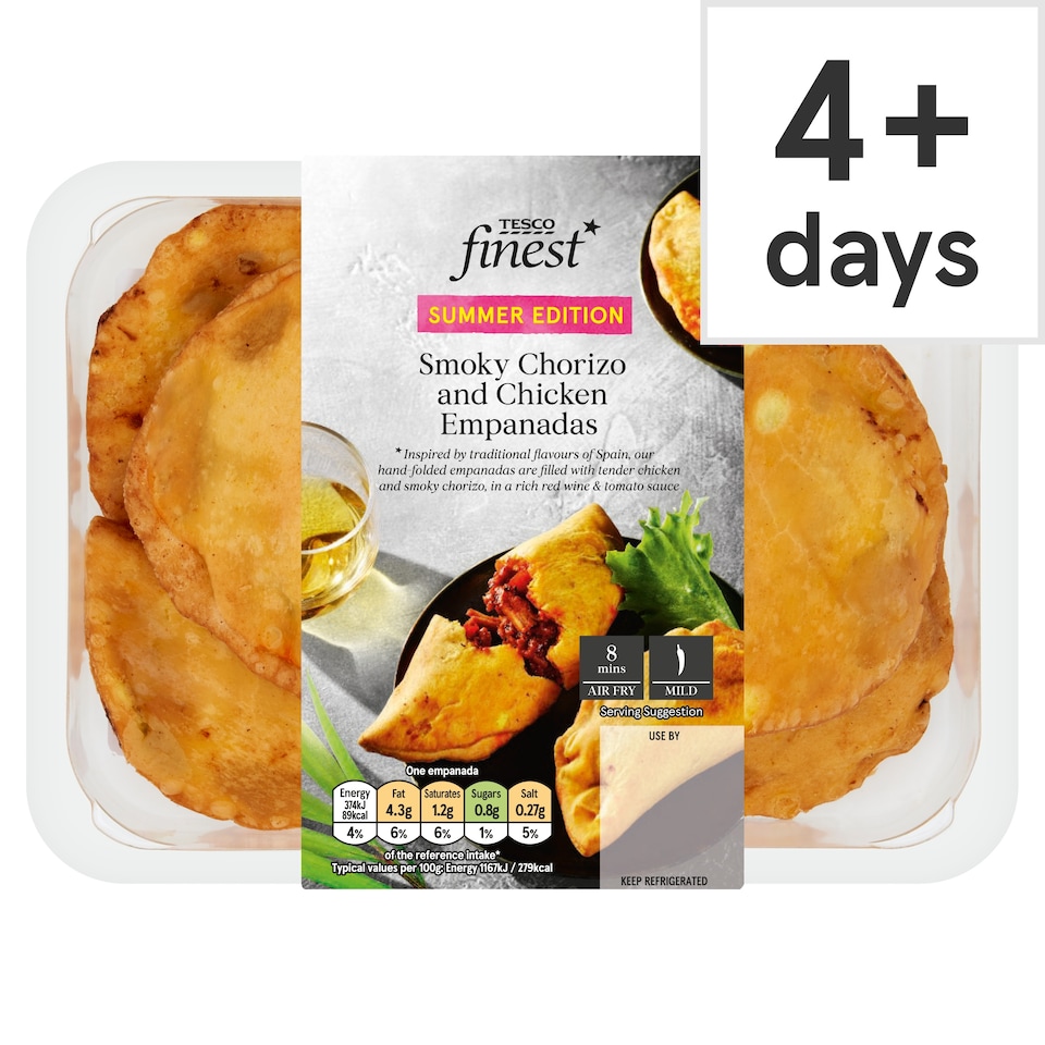 Tesco Finest Smoky Chorizo & Chicken Empanadas 192g