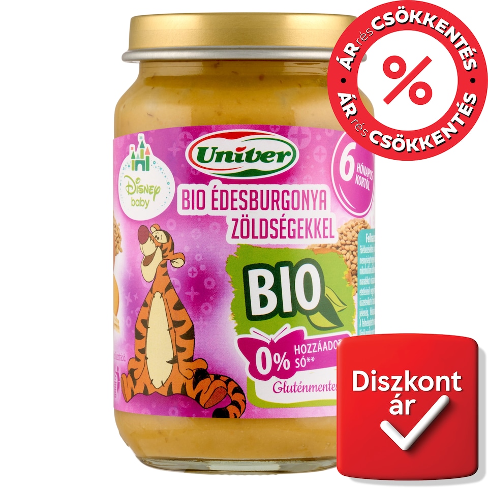 Univer Disney Baby bio édesburgonya zöldségekkel zöldségpüré 6 hónapos kortól 163 g  1. kép