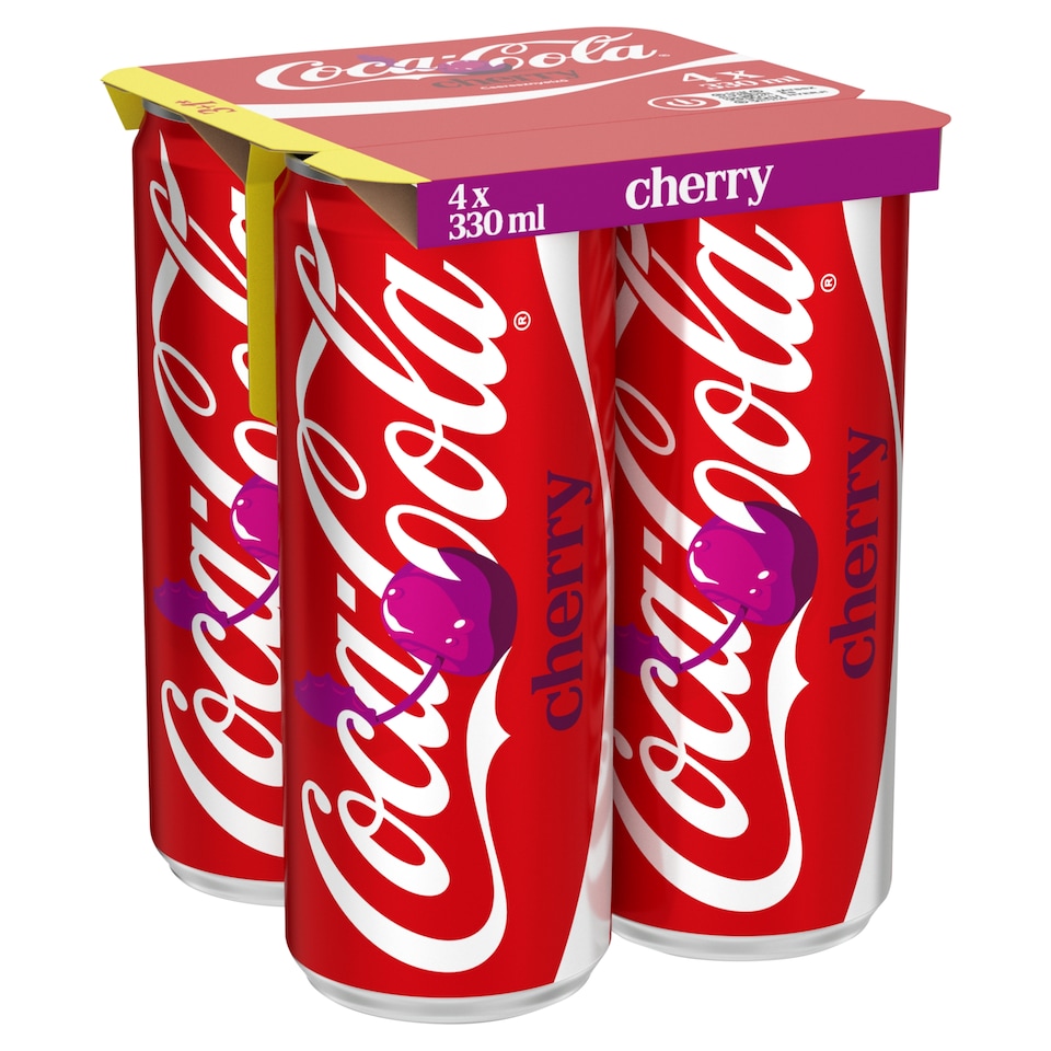 Coca-Cola Cherry Cola and Cherry-Flavored Carbonated Soft Drink 4 x 330 ml