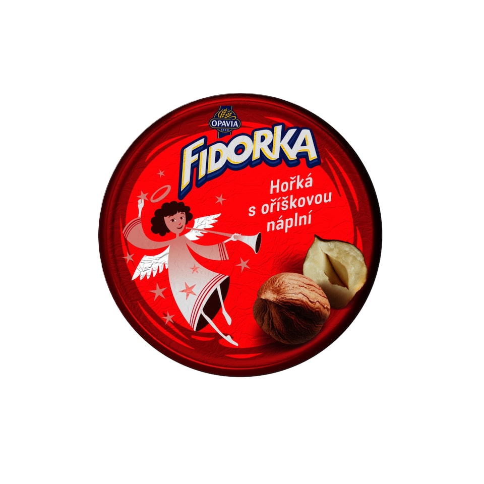 Obrázek 1 pro produkt Opavia Fidorka Hořká s oříškovou náplní červená 30g