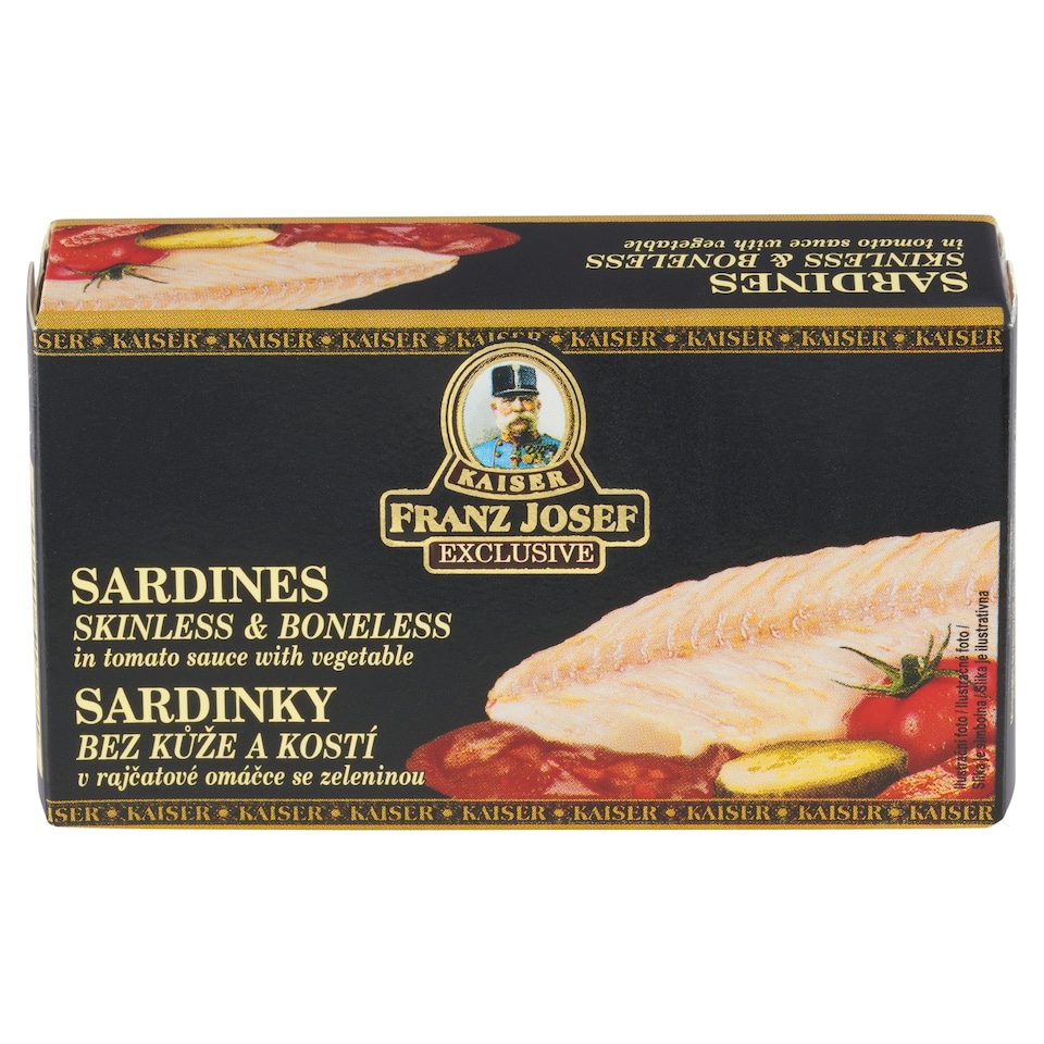 obrázok 1 z Franz Josef Kaiser Exclusive Sardinky filety v paradajkovej omáčke so zeleninou 90 g