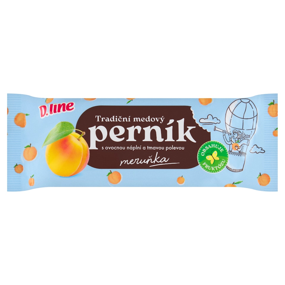 Obrázek 1 pro produkt Druid D.line Tradiční medový perník s ovocnou náplní a tmavou polevou meruňka 60g