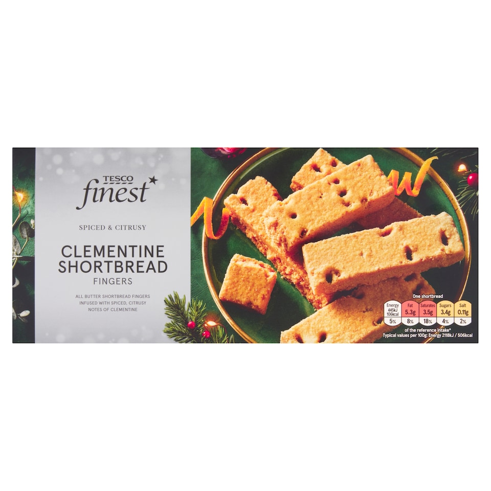 Tesco Finest Clementine Shortbread Fingers 165g