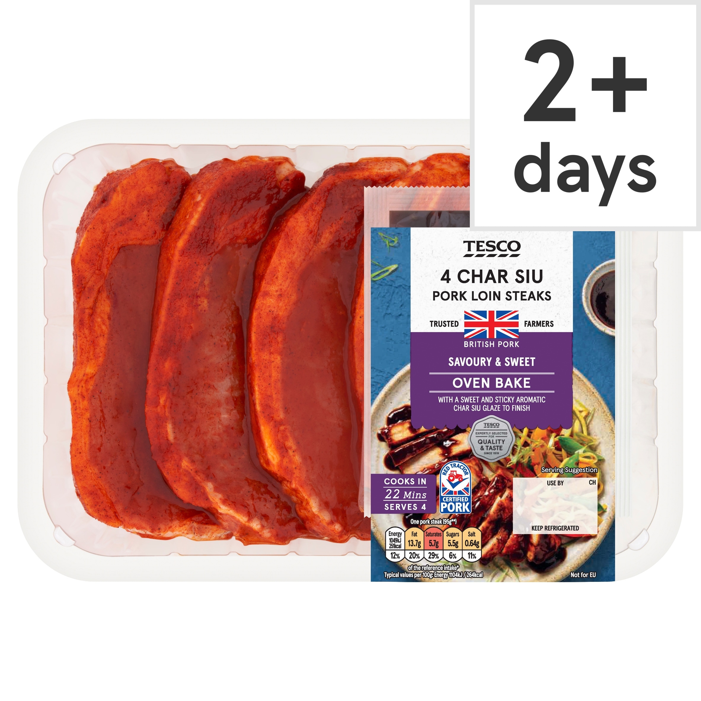 Tesco 4 Char Sui Pork Loin Steaks 600g