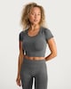 image 2 of F&F Active Seamfree Square Neck ports T-Shirt in Grey Marl