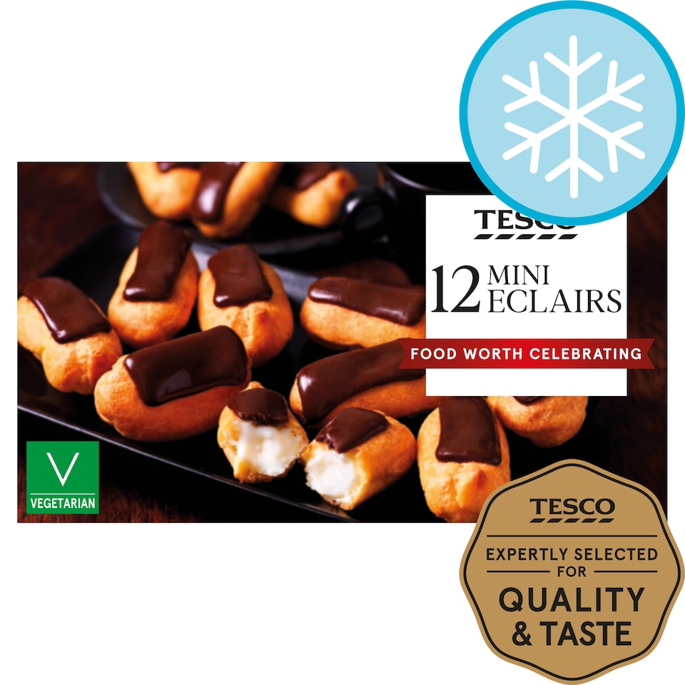 Tesco Frozen 12 Mini Eclairs 140G