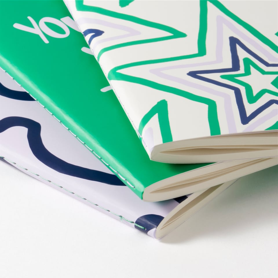 image 1 of Paperchase Artful Scribbles Set of 3 A6 Notebooks