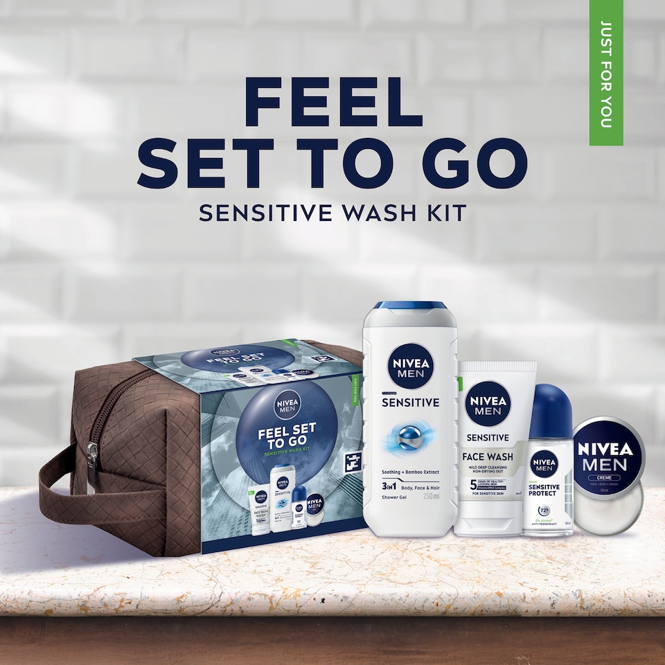 image 1 of NIVEA MEN Feel Set To Go Skincare Gift Set