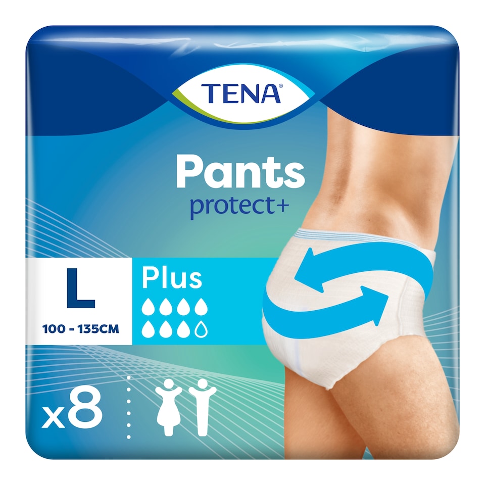 image 1 of TENA Incontinence Pants Plus Size Large 8 pack