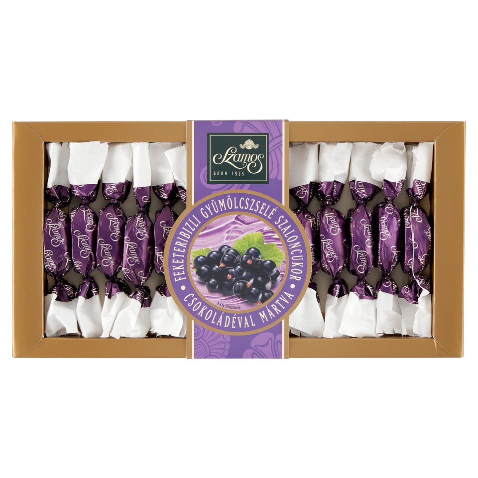 Szamos Blackcurrant Fruit Jelly Christmas Candy Dipped in Chocolate 180 g