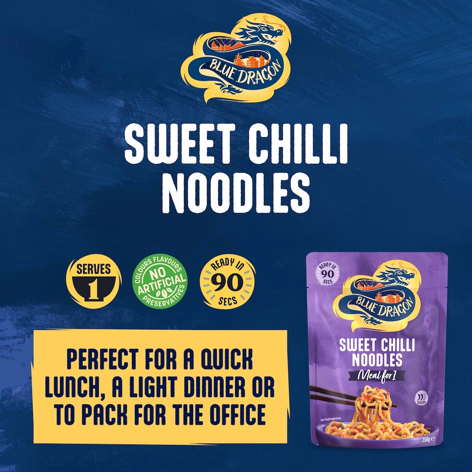 image 1 of Blue Dragon Sweet Chilli Noodles Ready Meal 250g